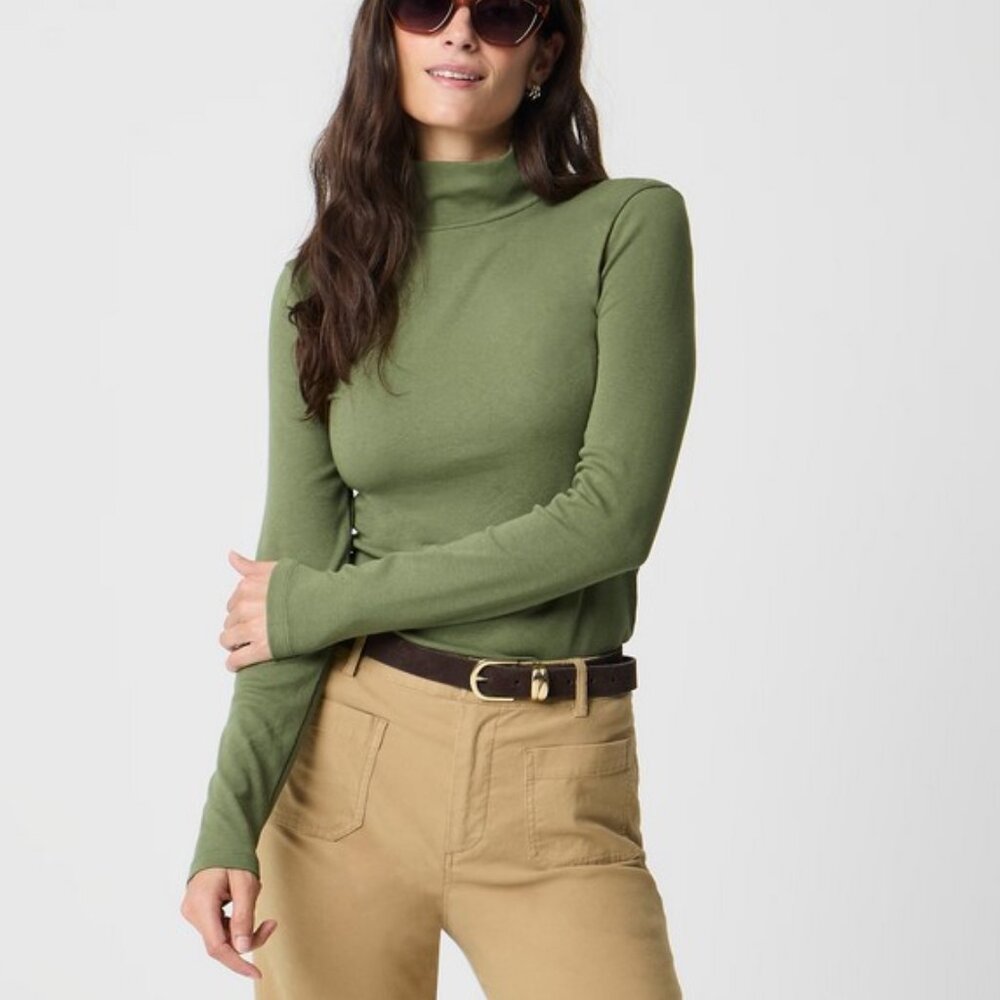 J. Crew Long-sleeve everyday mockneck tee XL
